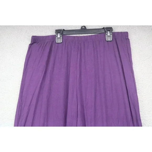 Latuze Women's Pajama/Lounge Pants-Size Xl-Purple w/Gold Trim-Ultra Soft-Bamboo - Picture 2 of 5